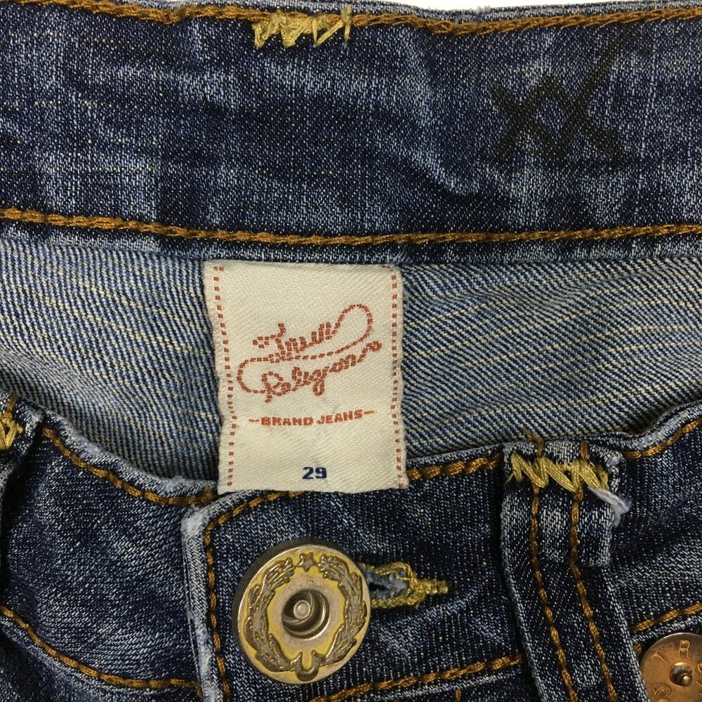 TRUE RELIGION Light/Medium Wash 5 Pocket Logo Hardware Jeans - Picture 2 of 13